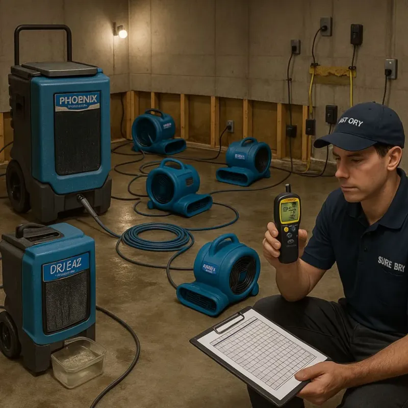 Structural Drying and Dehumidification process in Glenn Dale, MD